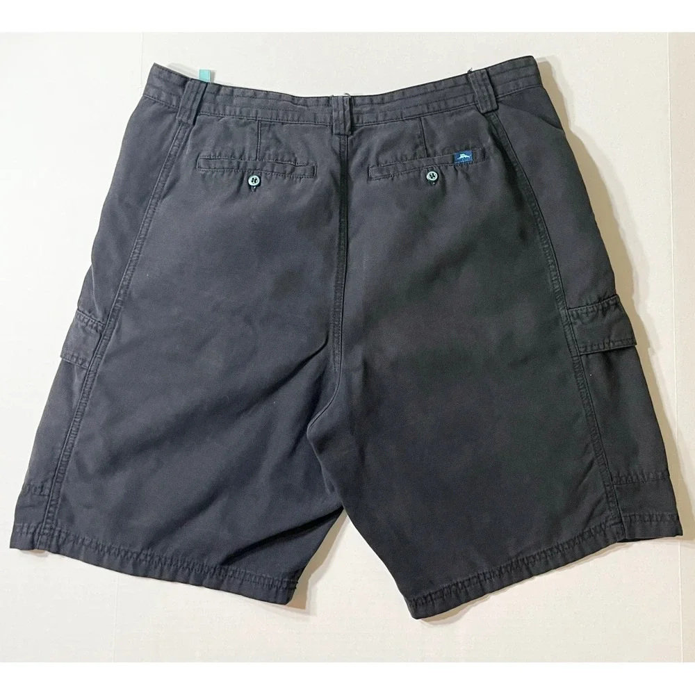 Tommy Bahama Relax Cargo Shorts Men's 36 Utility Dark Gray Outdoor Tencel Cotton